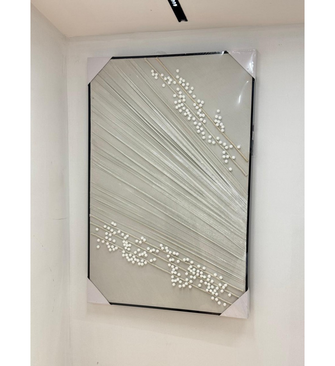 لوحه زينة حائط ديكور جبسية اطار اسود 120×80سم 