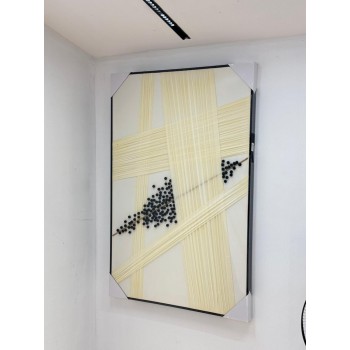 لوحه زينة حائط ديكور جبسية اطار اسود 120×80سم 