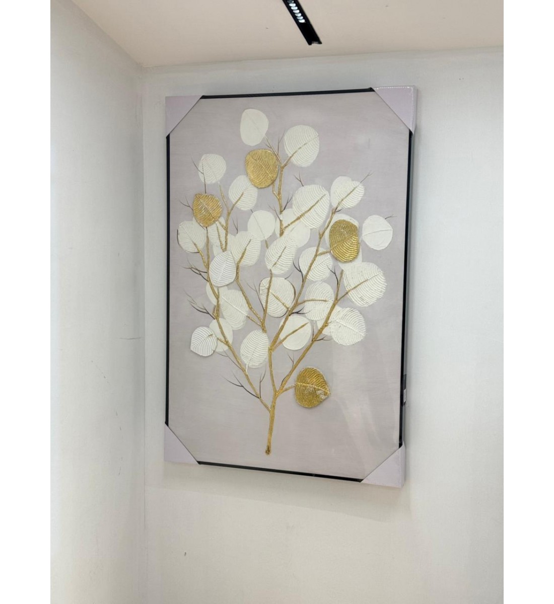 لوحه زينة حائط ديكور جبسية اطار اسود 120×80سم 