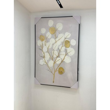 لوحه زينة حائط ديكور جبسية اطار اسود 120×80سم 