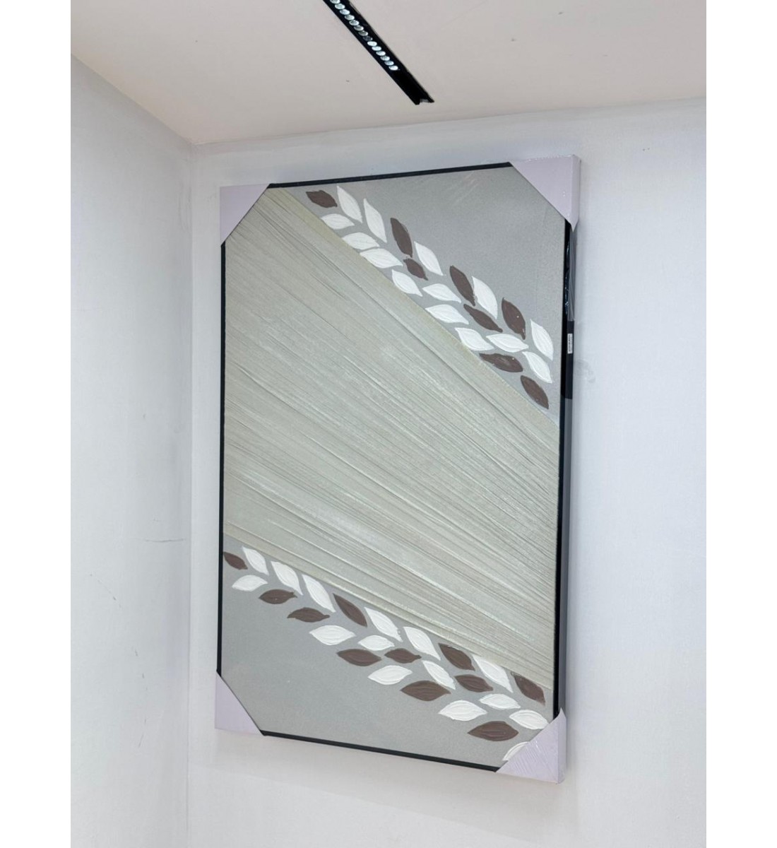 لوحه زينة حائط ديكور جبسية اطار اسود 120×80سم 