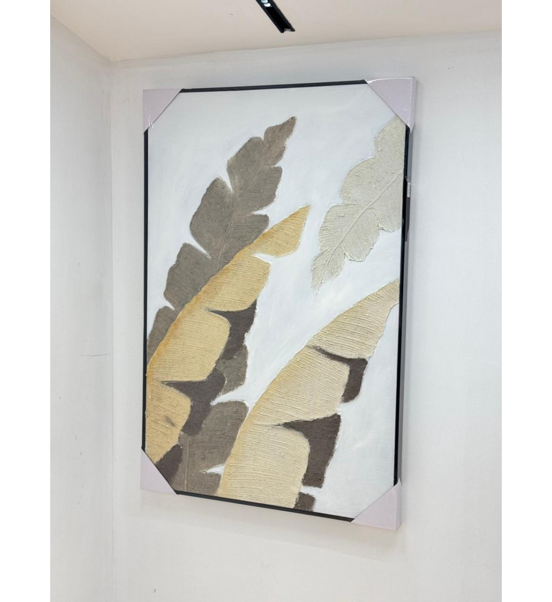 لوحه زينة حائط ديكور جبسية اطار اسود 120×80سم 