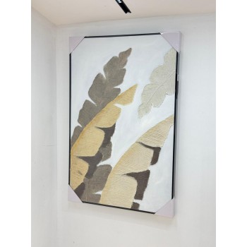 لوحه زينة حائط ديكور جبسية اطار اسود 120×80سم 