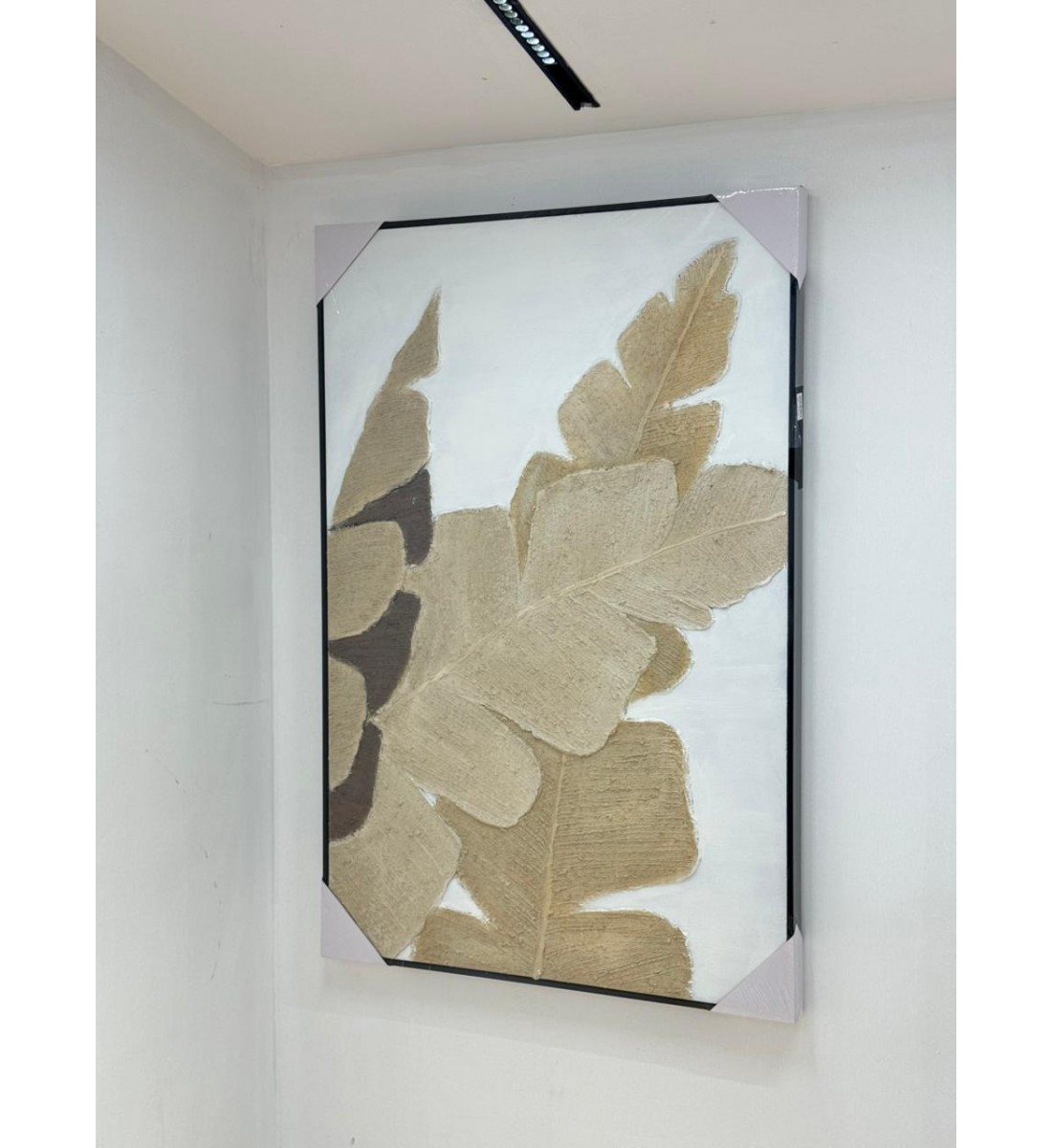 لوحه زينة حائط ديكور جبسية اطار اسود 120×80سم 