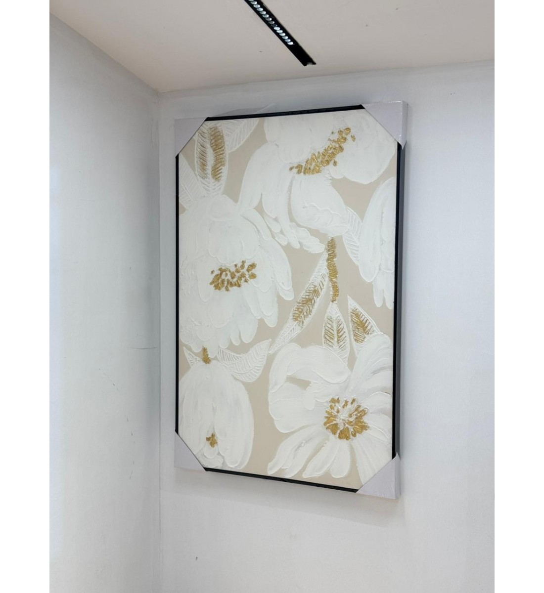 لوحه زينة حائط ديكور جبسية اطار اسود 120×80سم 