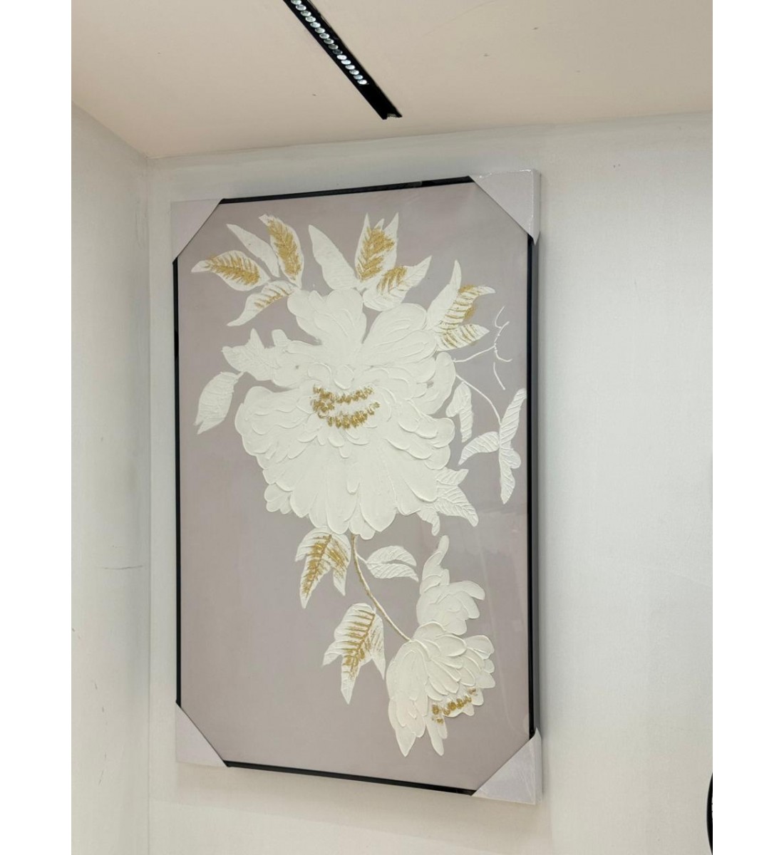 لوحه زينة حائط ديكور جبسية اطار اسود 120×80سم 