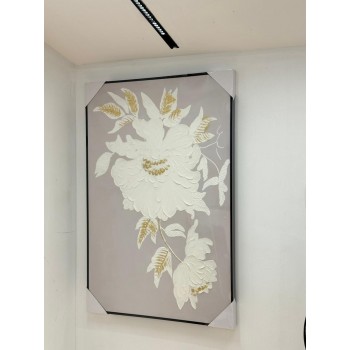 لوحه زينة حائط ديكور جبسية اطار اسود 120×80سم 