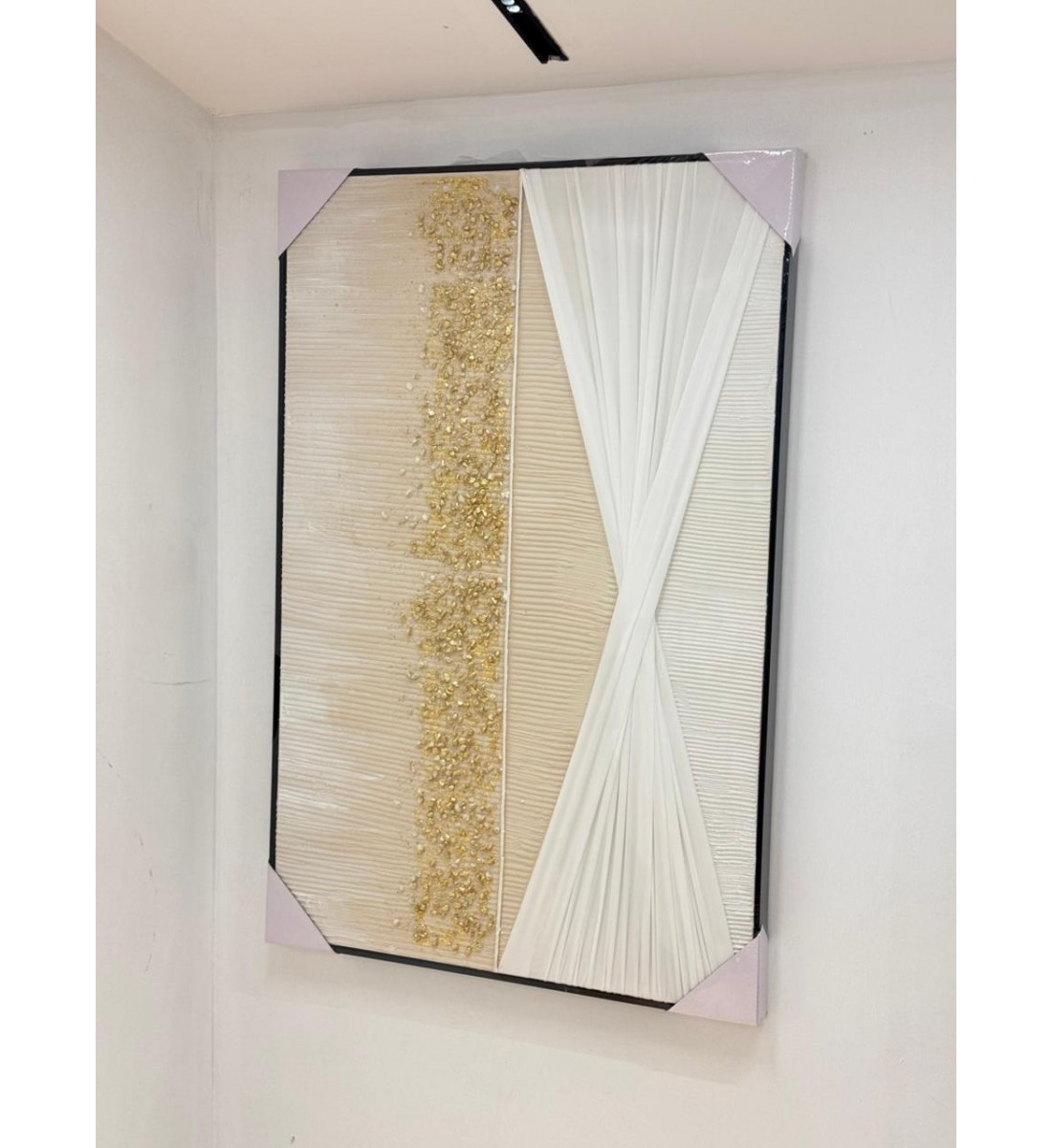 لوحه زينة حائط ديكور جبسية اطار اسود 120×80سم 