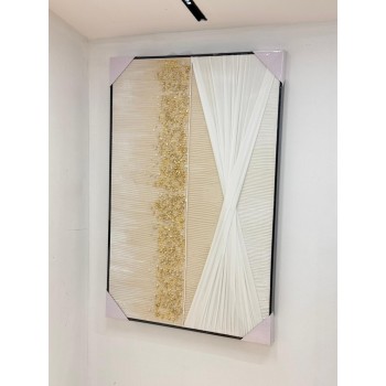 لوحه زينة حائط ديكور جبسية اطار اسود 120×80سم 