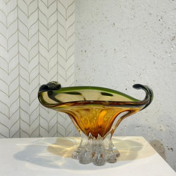 صحن تقديم زجاج مودرن بتصميم كلاسيك30×25×19سم 