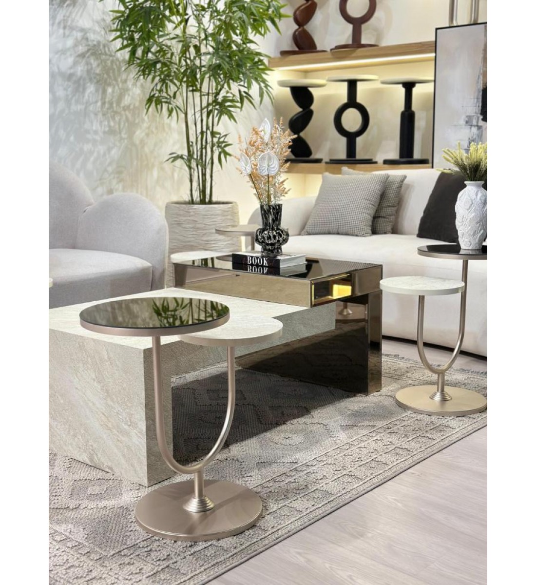 طقم طاولات 5قطع سطح بديل الرخام وسطح زجاج دورين (منتج تفصيل ) طقم طاولات 5قطع سطح بديل الرخام وسطح زجاج دورين (منتج تفصيل )