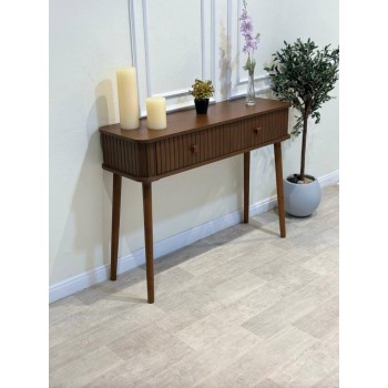 طاولة تسريحة خشب وادرج تخزين  لون بني مقاس 120*40*90 سم 