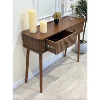 طاولة تسريحة خشب وادرج تخزين  لون بني مقاس 120*40*90 سم 