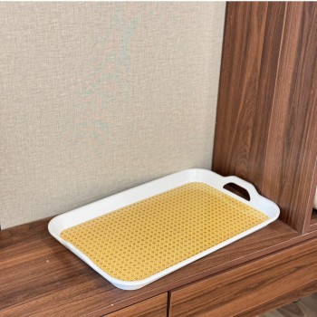 صينية تقديم أنيقة بتصميم عصري راقٍ تجمع بين البساطة والفخامة44×3×28سم 