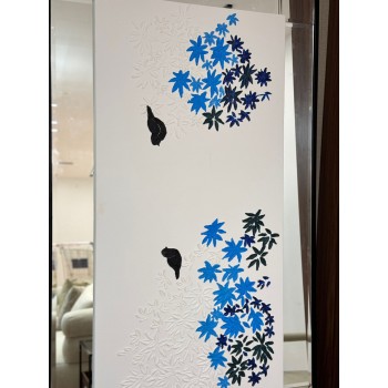 مرايا4 قطع مرايا مرسومة بزهور جبسية 100×170سم (منتج تفصيل )