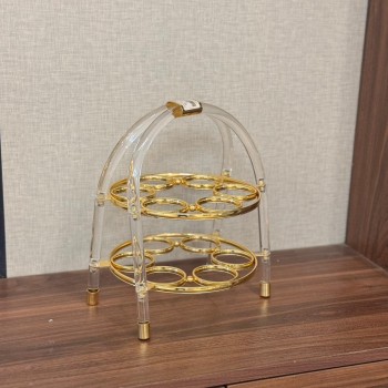 حامل تقديم فناجين قهوة 12 فنجان ذهبي 