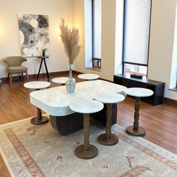 طقم طاوله بديل الرخام7قطع