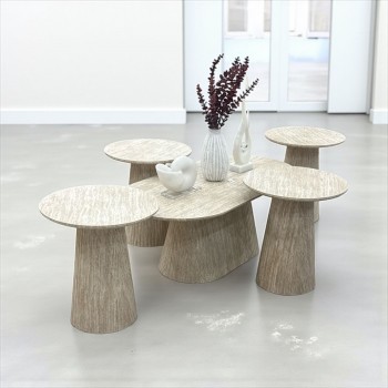 طقم طاوله خشب 5قطع 