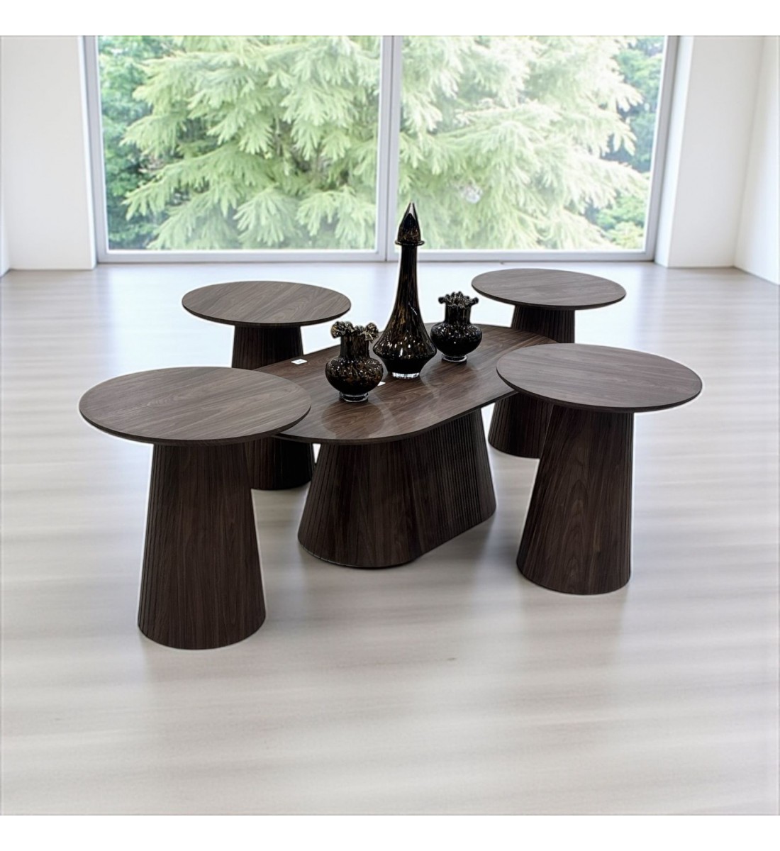 طقم طاوله خشب 5قطع 