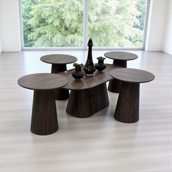 طقم طاوله خشب 5قطع 