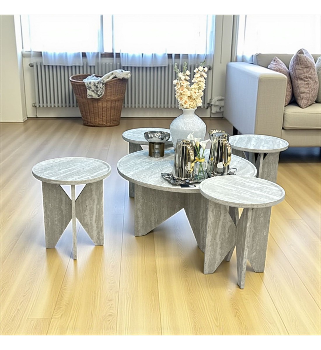 طقم طاوله خشب 5قطع 