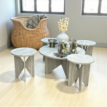 طقم طاوله خشب 5قطع 