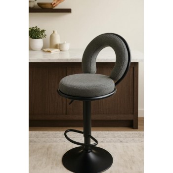 كرسي بار قاعدة حديد  ملبس بأجود انواع الاقمشة من نوع الكتان