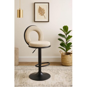 كرسي بار قاعدة حديد  ملبس بأجود انواع الاقمشة من نوع الكتان