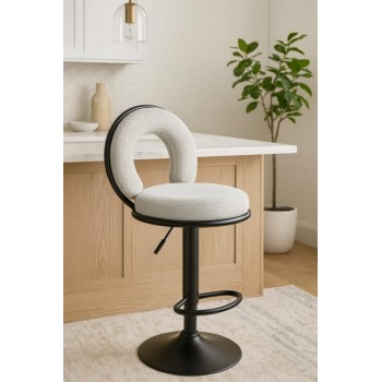 كرسي بار قاعدة حديد  ملبس بأجود انواع الاقمشة من نوع الكتان