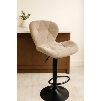 كرسي بار قاعدة حديد  ملبس بأجود انواع الاقمشة من نوع الكتان