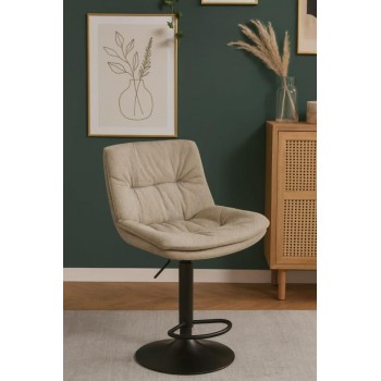 كرسي بار قاعدة حديد  ملبس بأجود انواع الاقمشة من نوع الكتان