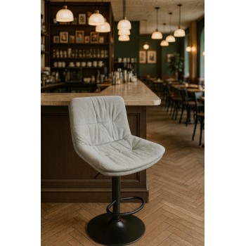 كرسي بار قاعدة حديد  ملبس بأجود انواع الاقمشة من نوع الكتان