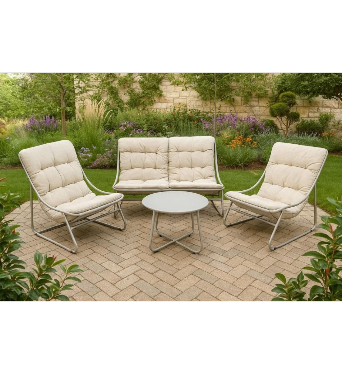 طقم جلسه خارجيه حديد ،4 أشخاص مع طاولة 