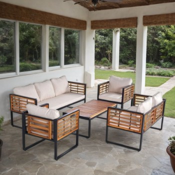 Outdoor seating set, , 7 people + service table Outdoor seating set, , 7 people + service table