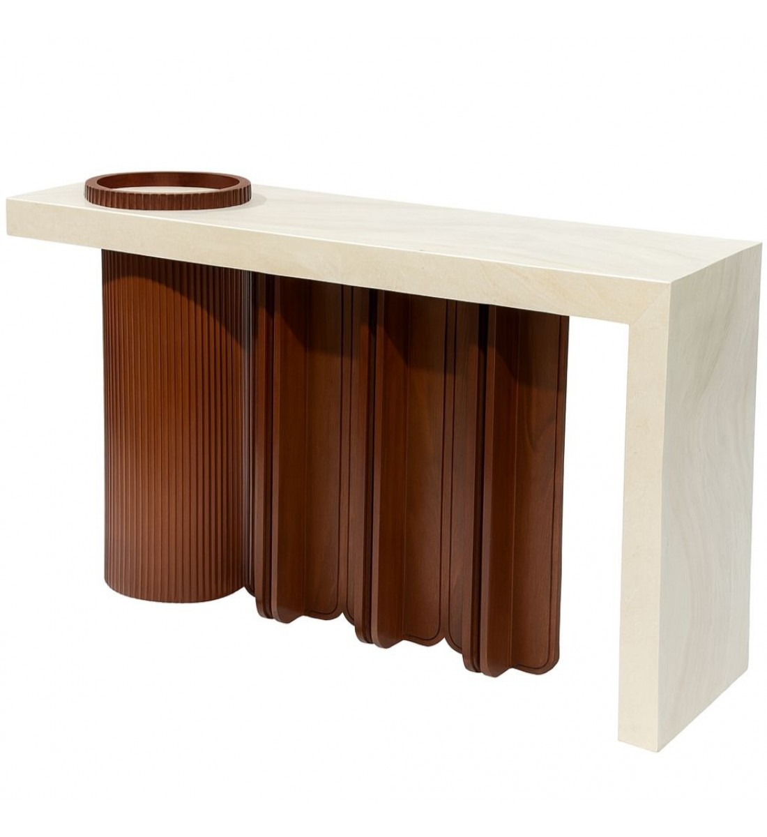 كونسول فاخر بتصميم هندسي عصري يجمع بين الفخامة والبساطة في آنٍ واحد.2×45×90سم