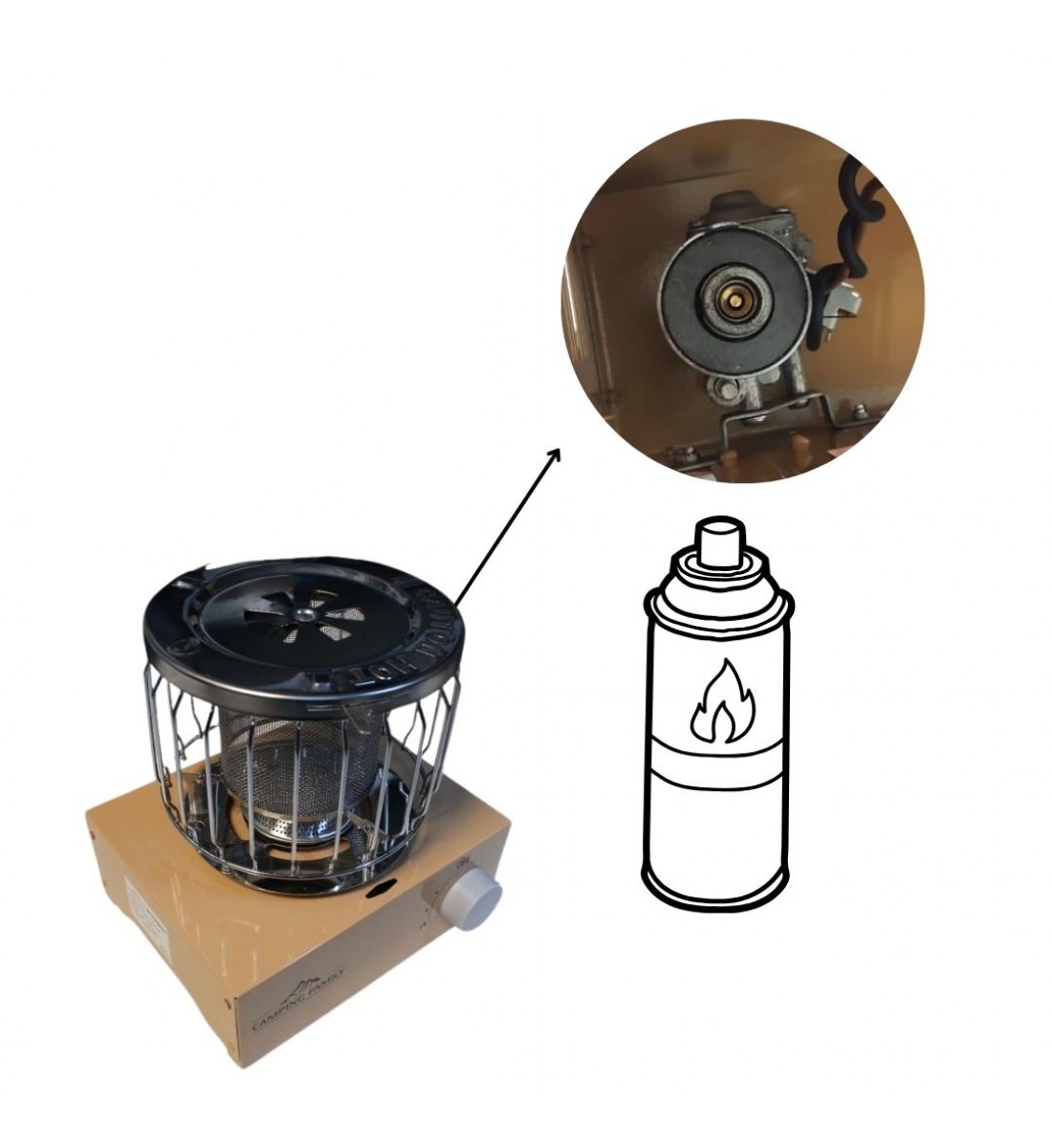 دفاية خارجية مع موقد للتخيم- CM-36407/ لون بيج دفاية خارجية مع موقد للتخيم- CM-36407/ لون بيج