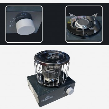 دفاية خارجية مع موقد للتخيم- CM-36407/ لون اسود