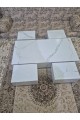 طقم طاولات 5قطع سطح بديل الرخام  ابيض 4+1
