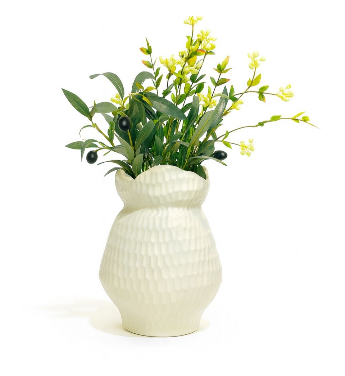 فازة فاخرة بتصميم عصري بسيط وأنيق، تأخذ شكلًا دائريًا مجوفًا 25×13×13سم 