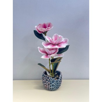 نبتة ورد  صناعي بوعاء 42سم  