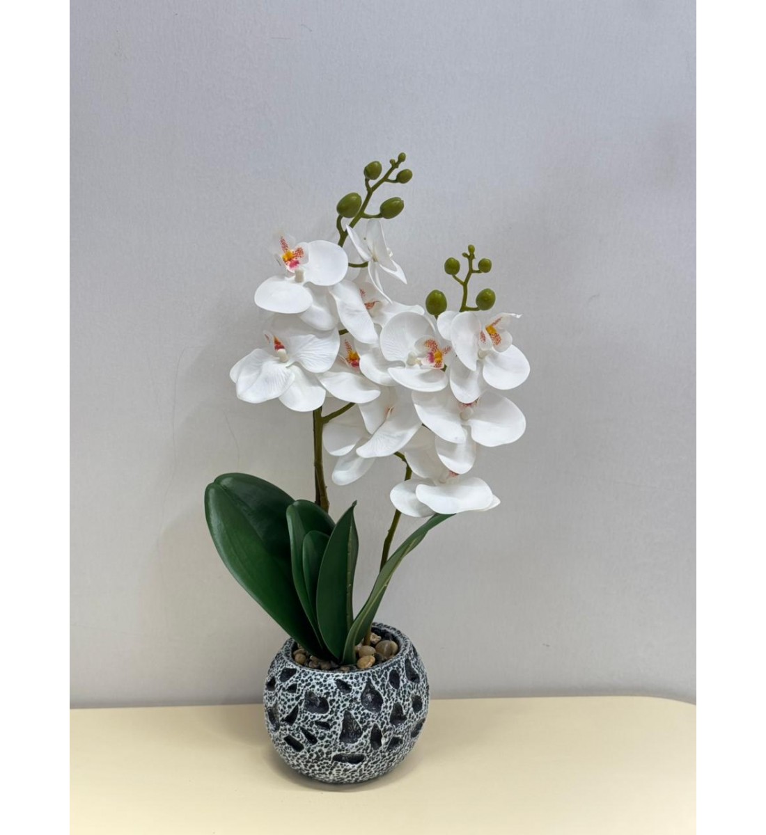 نبتة ورد  صناعي بوعاء50سم 