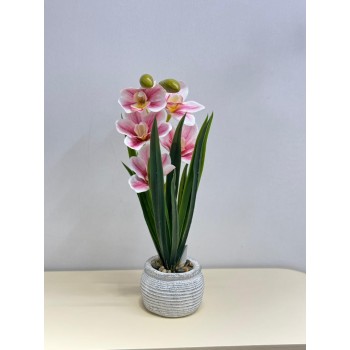 نبتة ورد  صناعي بوعاء43سم 