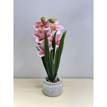 نبتة ورد  صناعي بوعاء43سم 