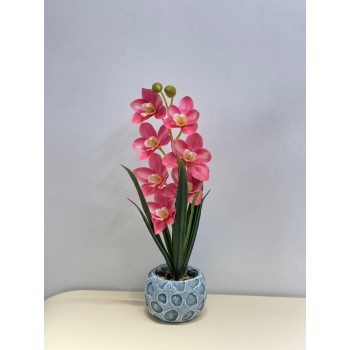 نبتة ورد  صناعي بوعاء52سم 