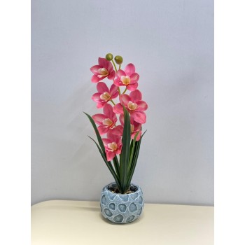 نبتة ورد  صناعي بوعاء52سم 