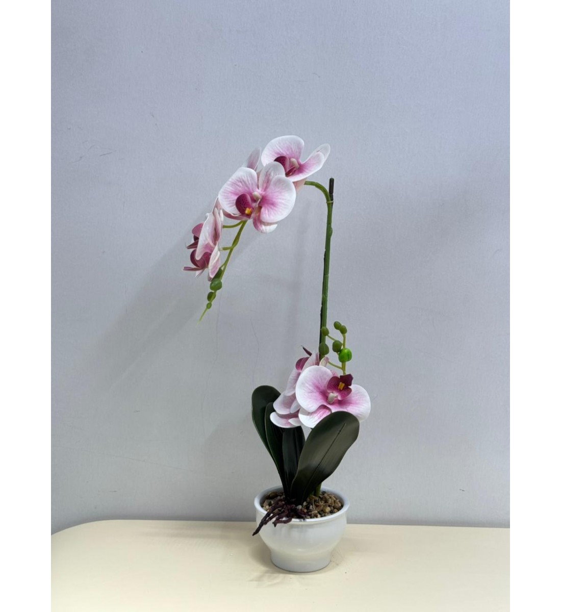 نبتة ورد  صناعي بوعاء50سم 