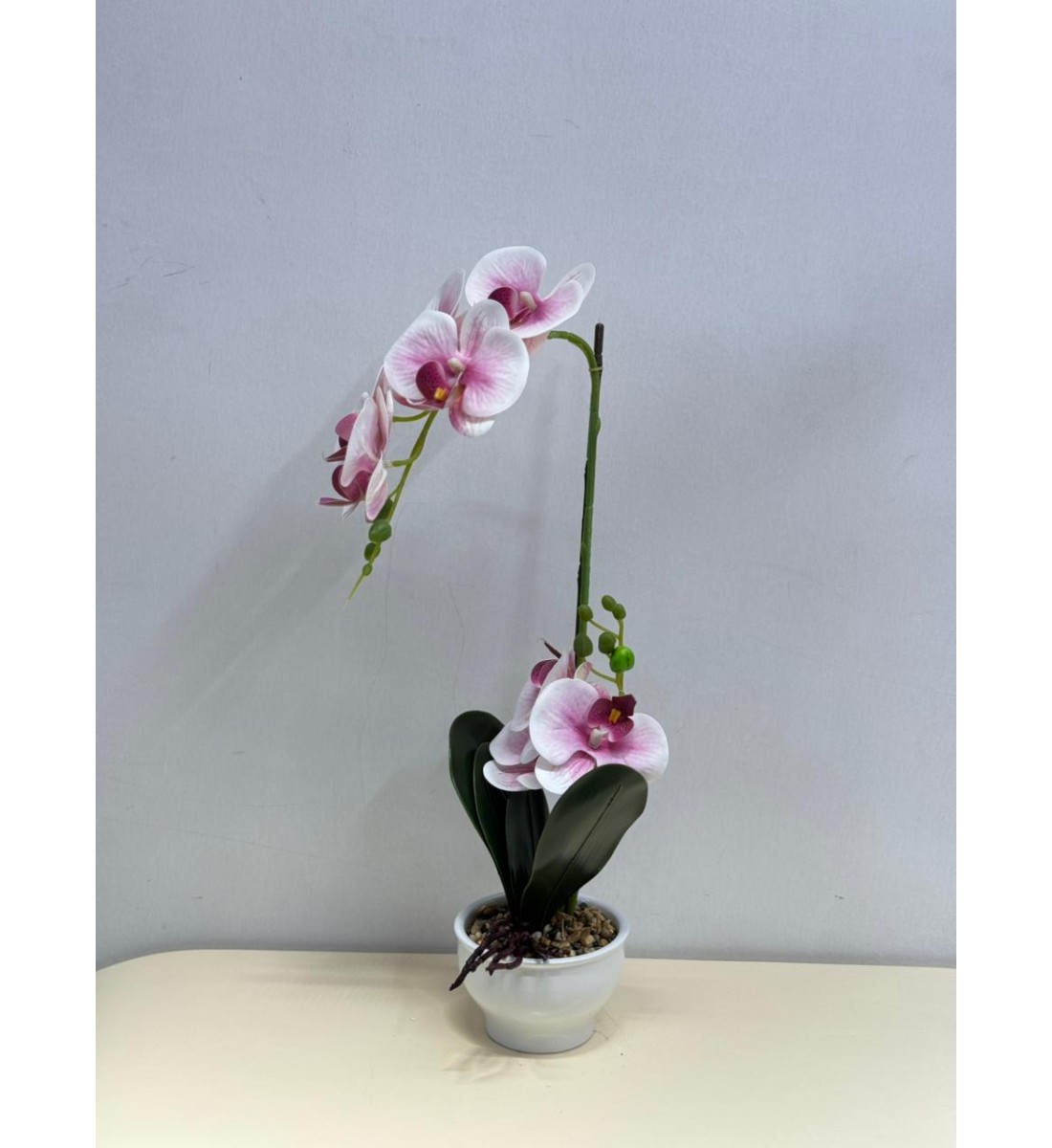 نبتة ورد  صناعي بوعاء50سم 