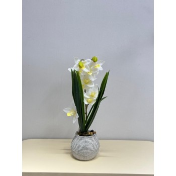 نبتة ورد  صناعي بوعاء42سم 