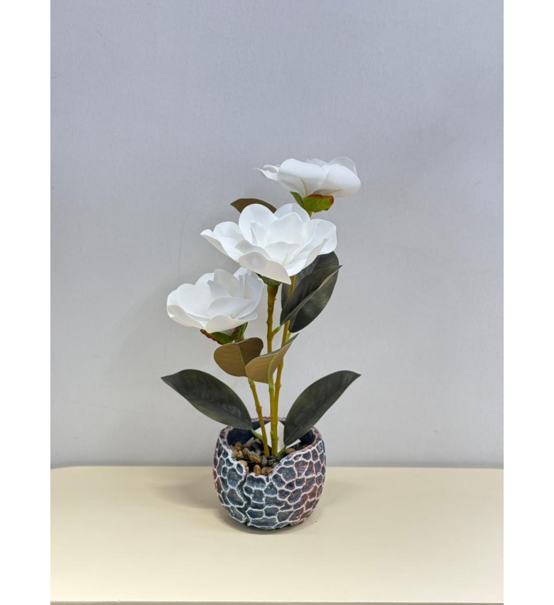 نبتة ورد  صناعي بوعاء40سم 