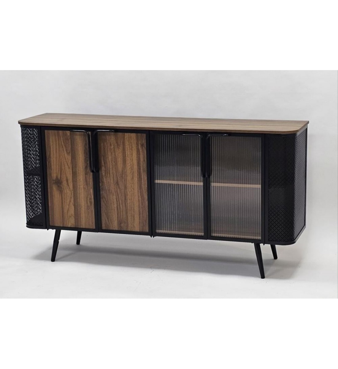 دولاب بوفيه أنيق وعصري لون بني المقاس: 160×40×80 سم دولاب بوفيه أنيق وعصري لون بني المقاس: 160×40×80 سم